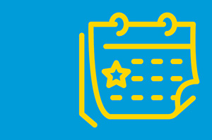 Eine Darstellung eines Kalenders, ein bestimmter Tag ist mit einem Stern markiert.