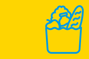 Bildbeschreibung Zwischenüberschrift (ausblenden): Eine Darstellung einer Einkaufstüte voller Lebensmittel.